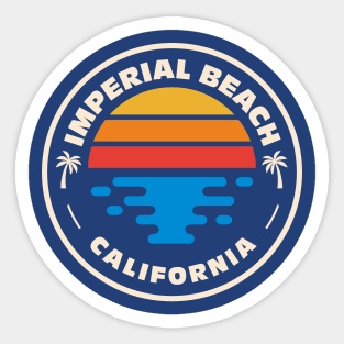 Retro Imperial Beach California Vintage Beach Surf Emblem Sticker